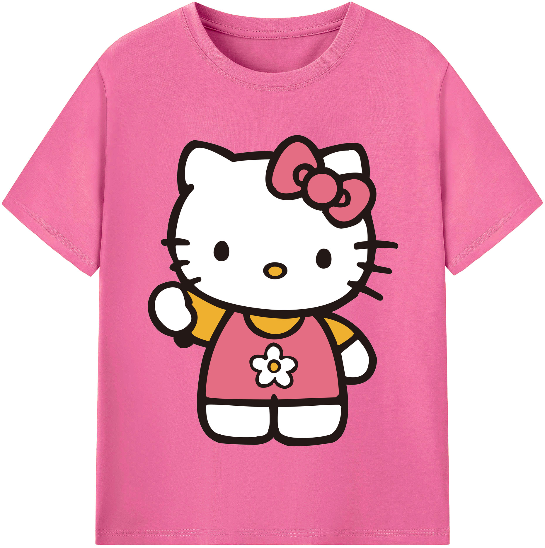 （画像用） Hello Kitty ハローキティ レディースカジュアルプリントTシャツ（綿100％）